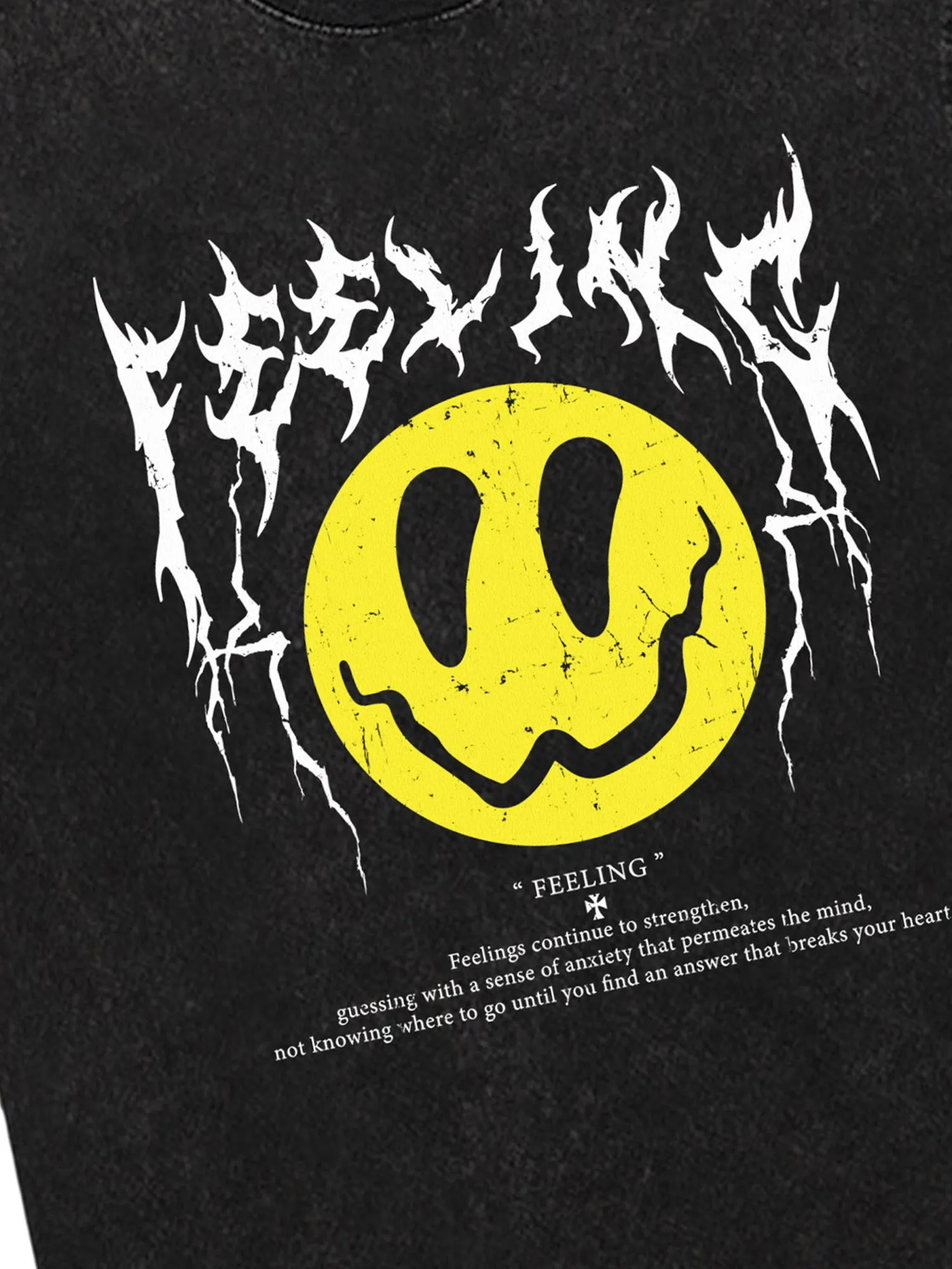 Thesupermade Smile Print Washed T-Shirt sold by Thesupermade product image thumbnail 3