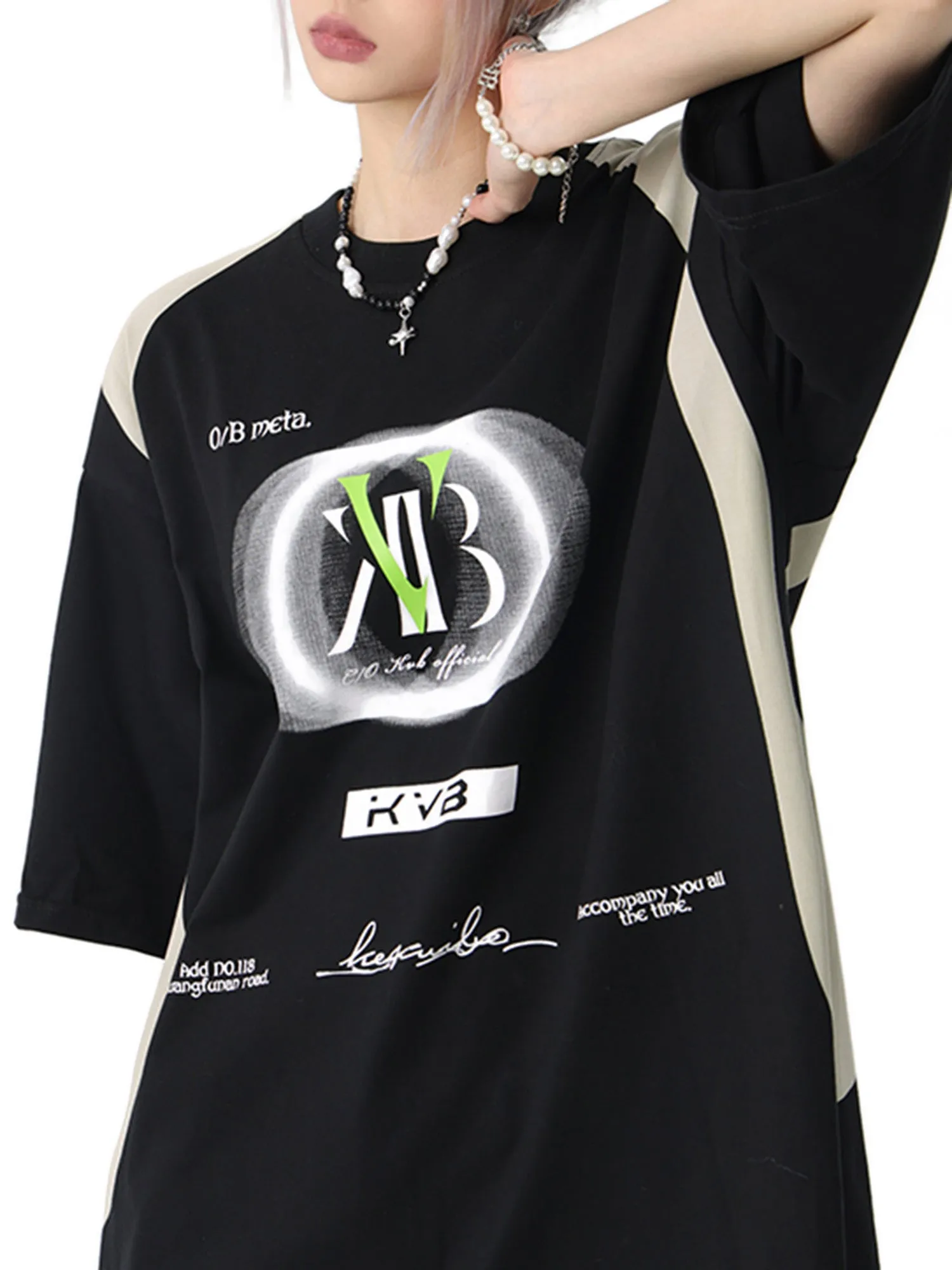 Thesupermade Biker Style Letter Print Short-sleeved T-shirt sold by Thesupermade product image thumbnail 4