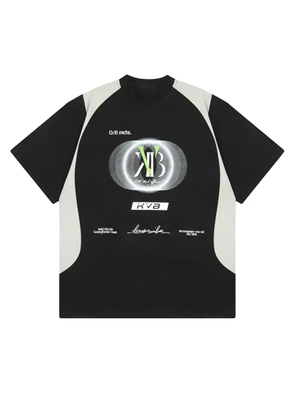 Thesupermade Biker Style Letter Print Short-sleeved T-shirt sold by Thesupermade