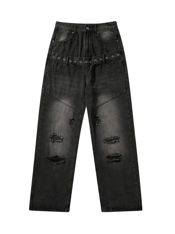 Vintage Washed Distressed Jeans sold by Thesupermade