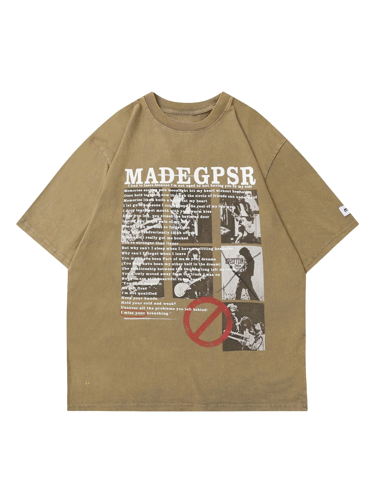 Thesupermade Retro Street Washed Printed Short Sleeve T-Shirt sold by Thesupermade product image thumbnail 3