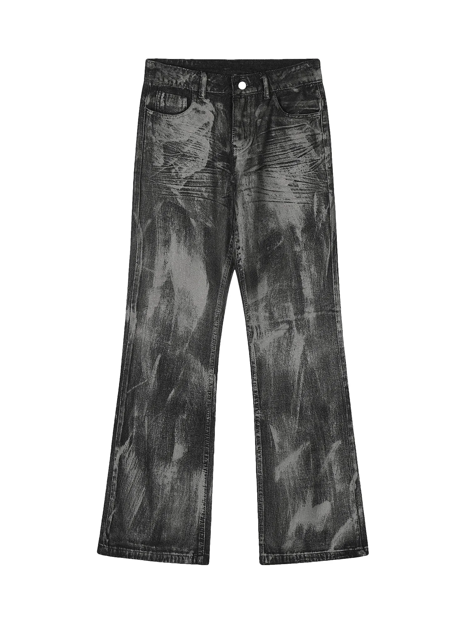 Thesupermade Heavy Washed Ink Splash Graffiti Hip-Hop Jeans sold by Thesupermade