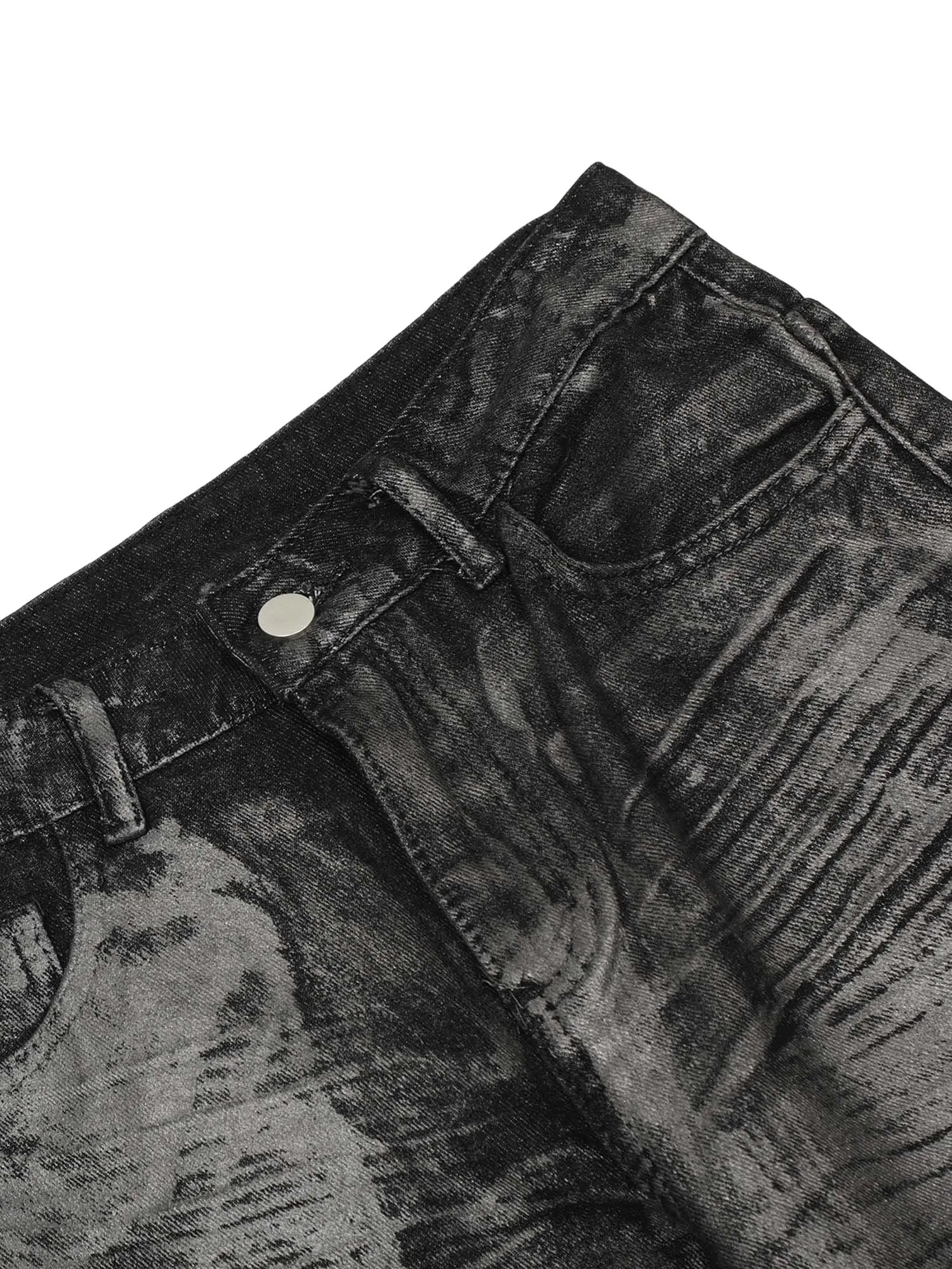 Thesupermade Heavy Washed Ink Splash Graffiti Hip-Hop Jeans sold by Thesupermade product image thumbnail 4