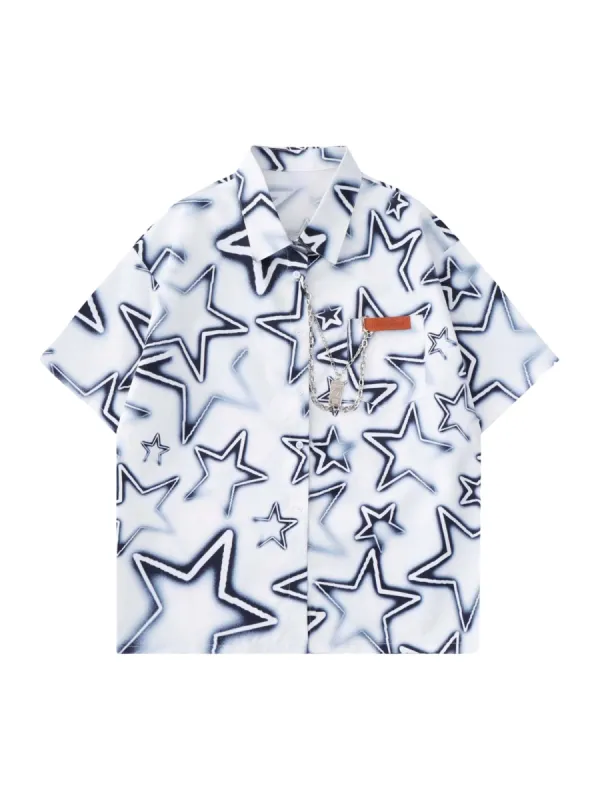 Thesupermade Chain Decorated Star Shirt sold by Thesupermade