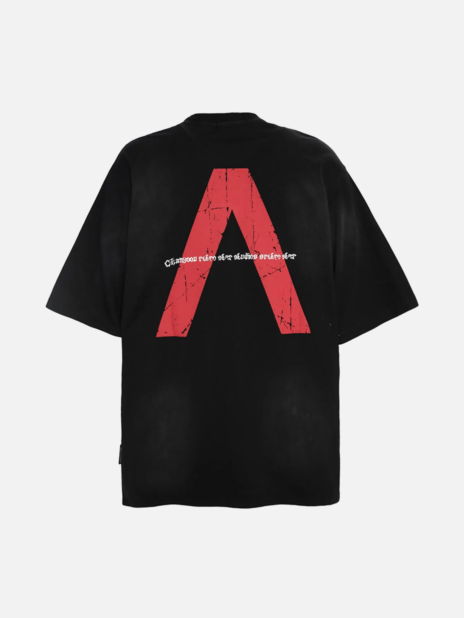 Inverted V Letter Print Spray Color T-shirt sold by Thesupermade product image thumbnail 4