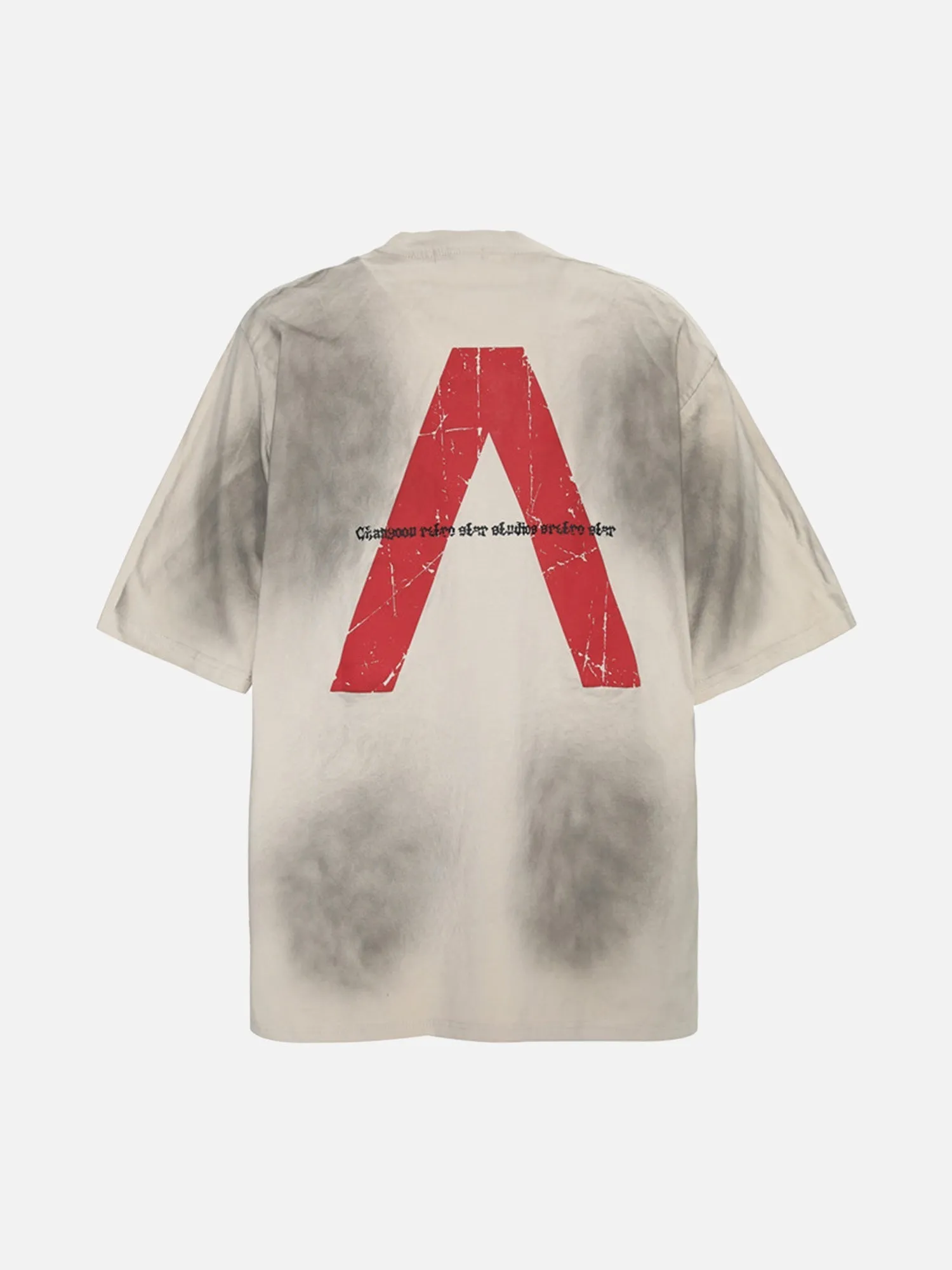 Inverted V Letter Print Spray Color T-shirt sold by Thesupermade product image thumbnail 2