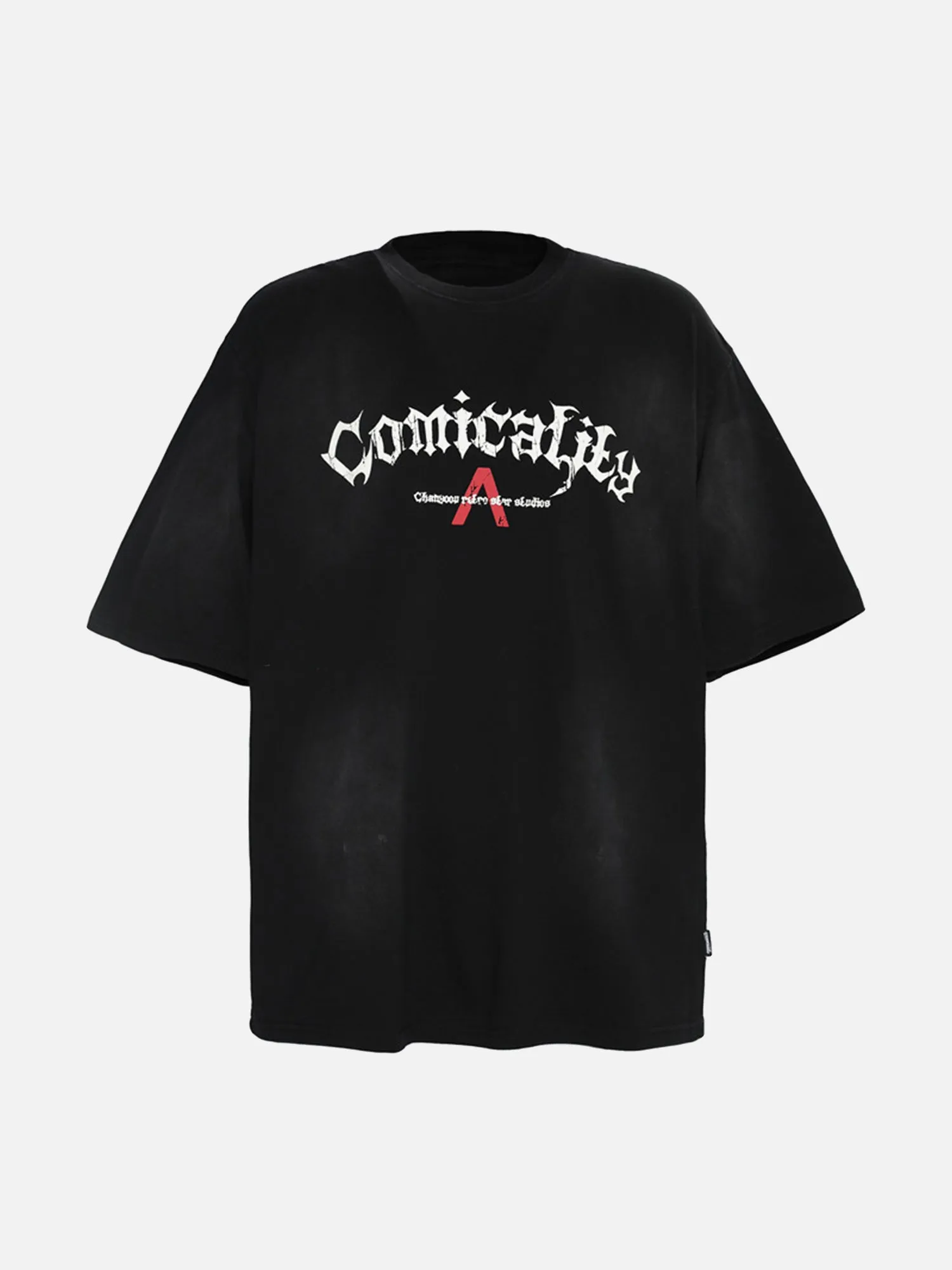 Inverted V Letter Print Spray Color T-shirt sold by Thesupermade product image thumbnail 3