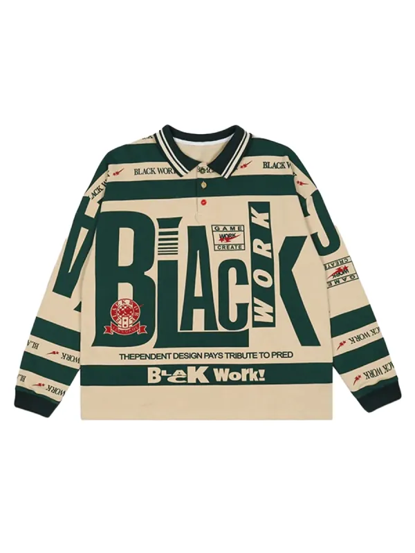 Retro Typography Polo Tee -1252 sold by Thesupermade