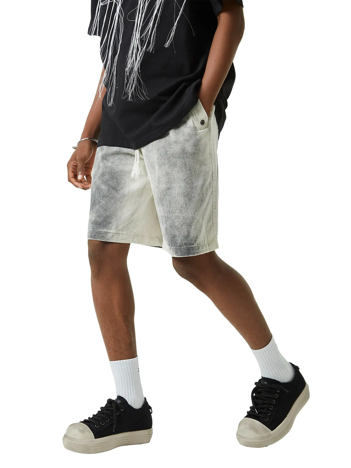 Thesupermade Spray-painted Woodcut Hip-Hop Shorts sold by Thesupermade product image thumbnail 2