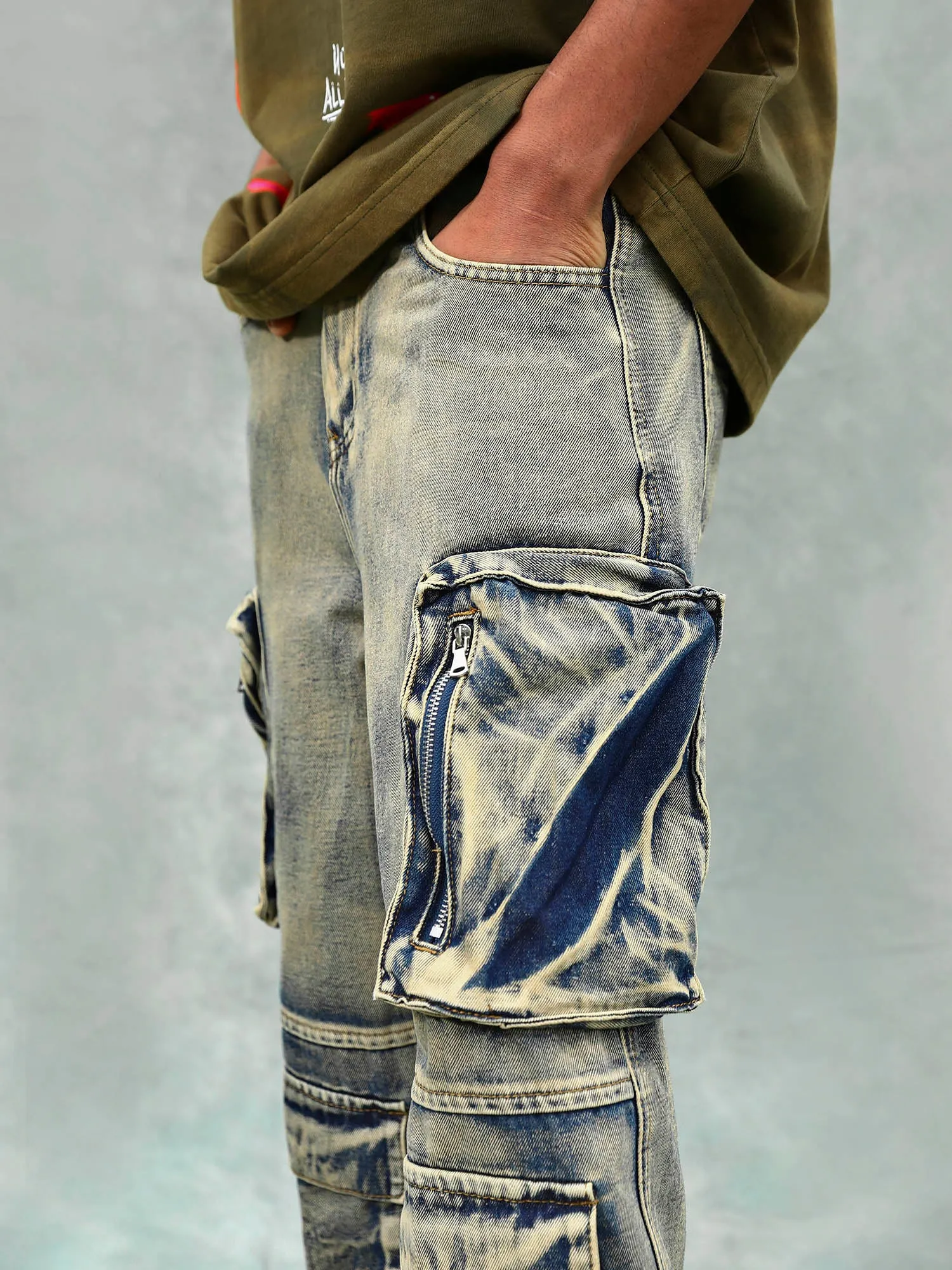 Thesupermade Vintage Washed Multifunctional Denim Overalls - 1967 sold by Thesupermade product image thumbnail 3