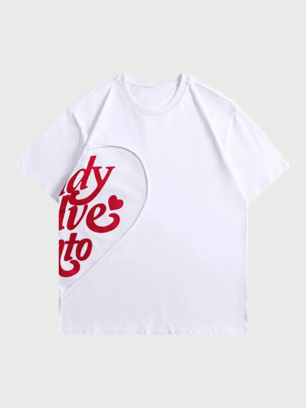 Thesupermade Heart Flocked T-Shirt - 1569 sold by Thesupermade