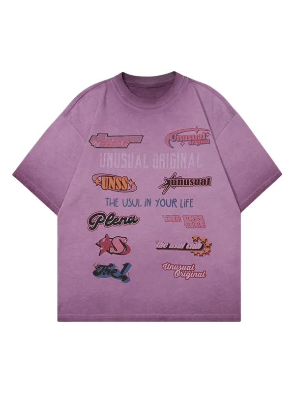 American-style sticker pattern cuttable T-shirt - 1510 sold by Thesupermade
