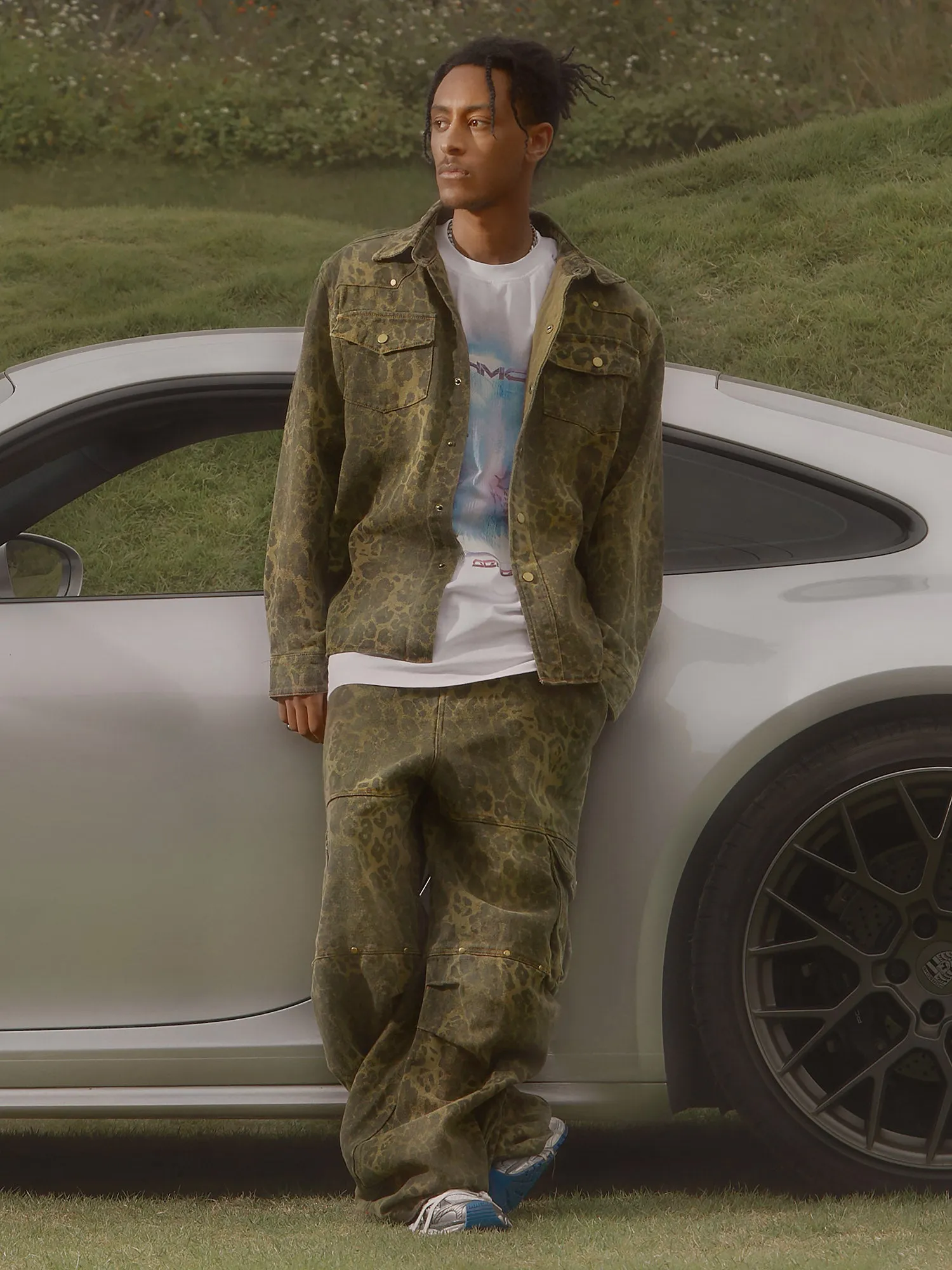 Thesupermade Leopard Print Distressed Washed Patchwork Suit - 1971 sold by Thesupermade