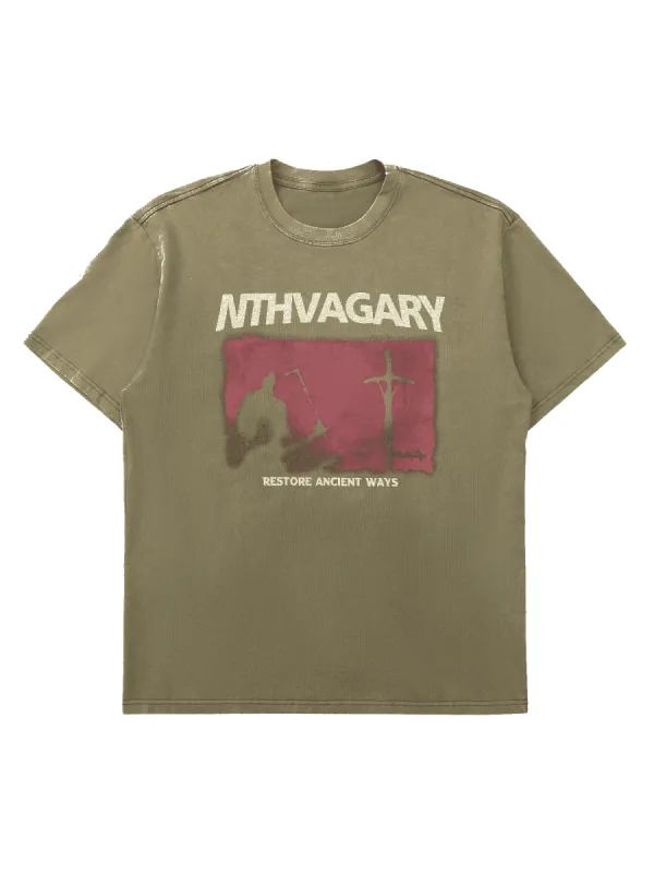 Thesupermade Vintage Crucifixion Silhouette Street Rap T-Shirt sold by Thesupermade