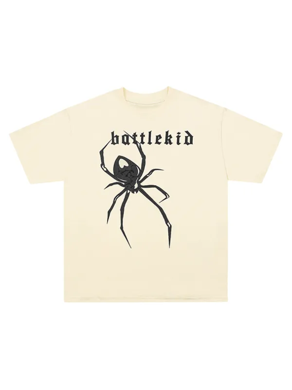 Thesupermade Spider Print Street Rap T-Shirt sold by Thesupermade