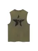 Thesupermade Retro Hip-hop Foam Printed Star Vest sold by Thesupermade