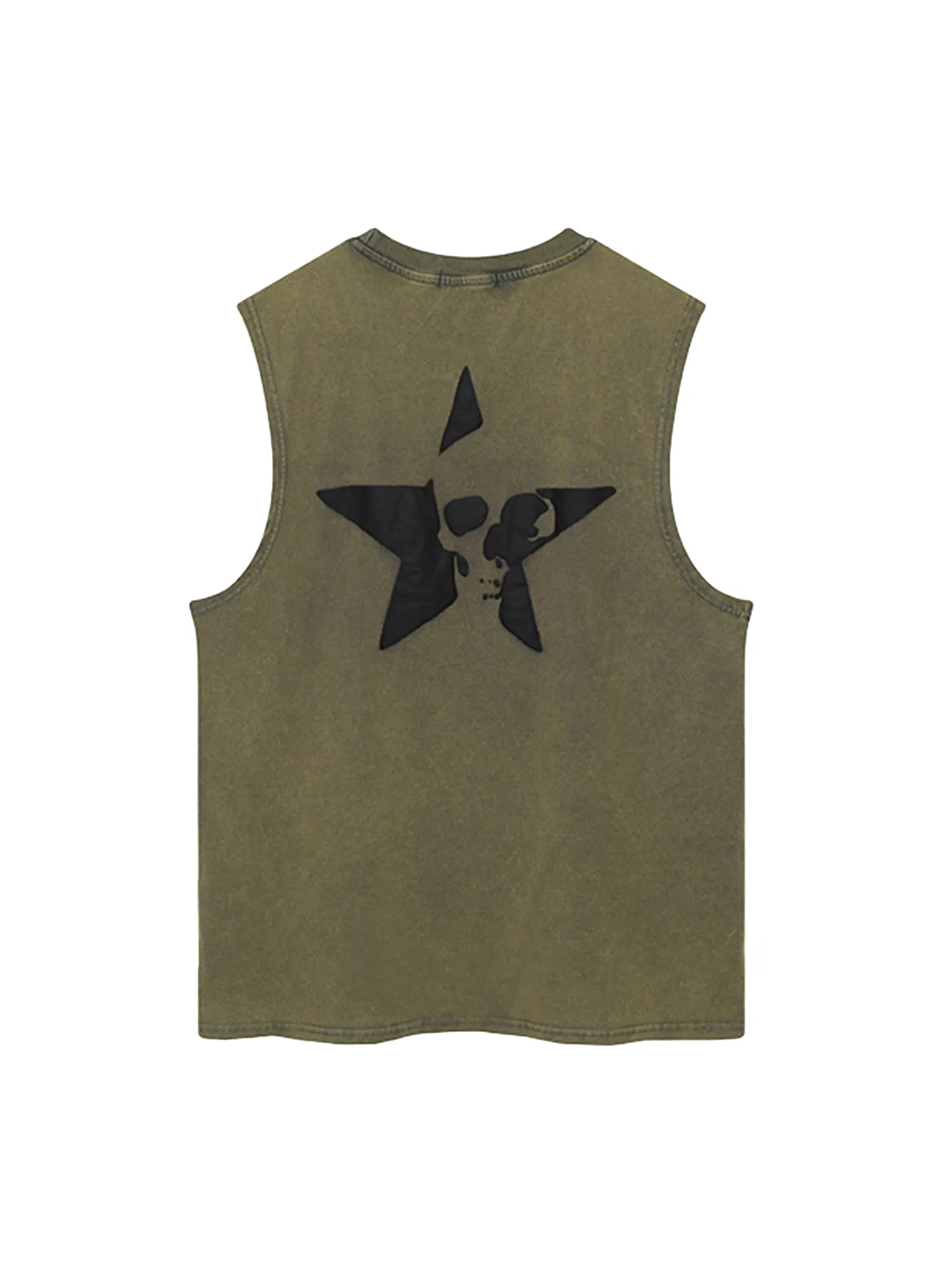 Thesupermade Retro Hip-hop Foam Printed Star Vest sold by Thesupermade product image thumbnail 3
