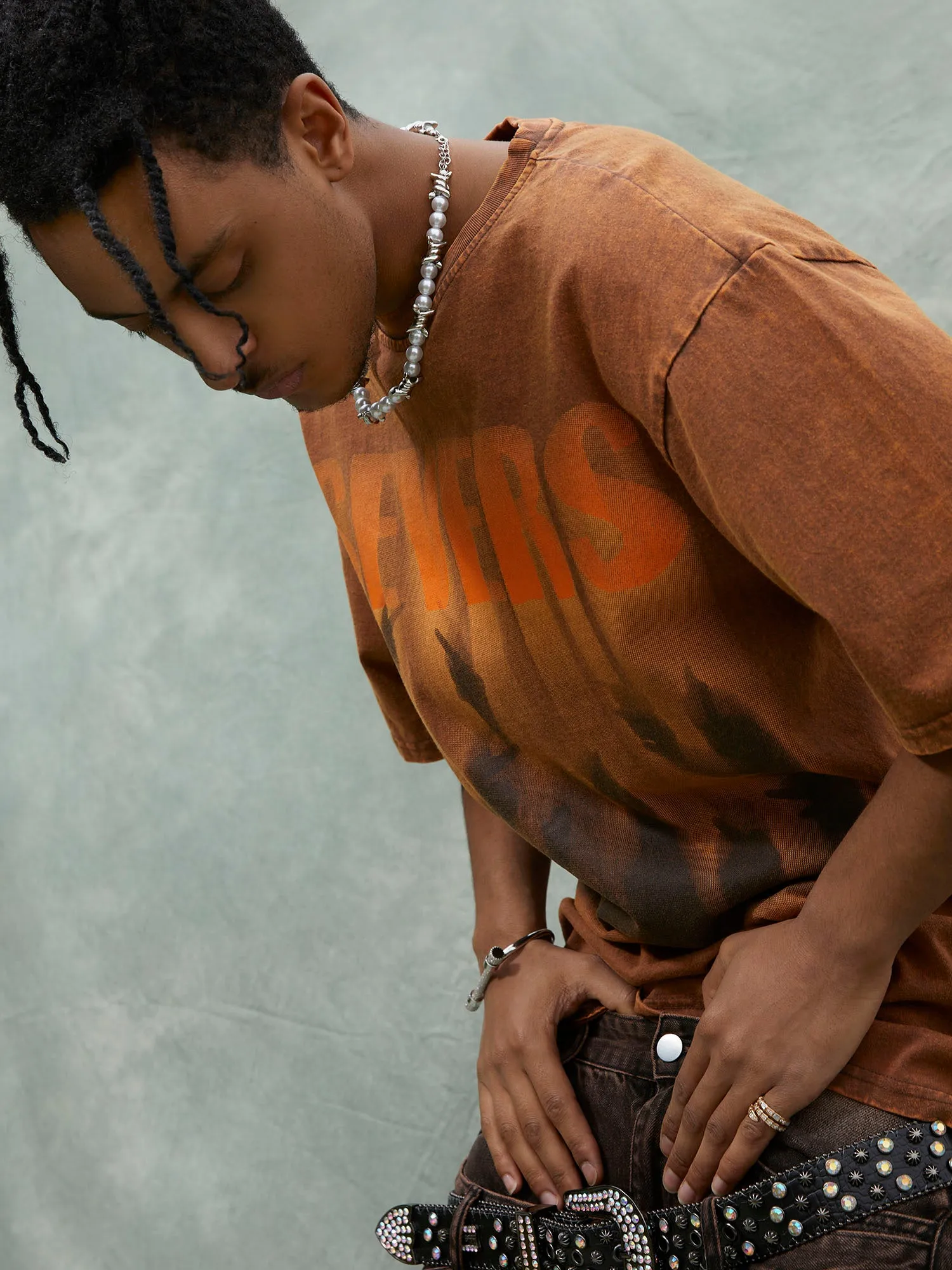 Thesupermade Washed Distressed Rap Vibe T-shirt sold by Thesupermade product image thumbnail 5