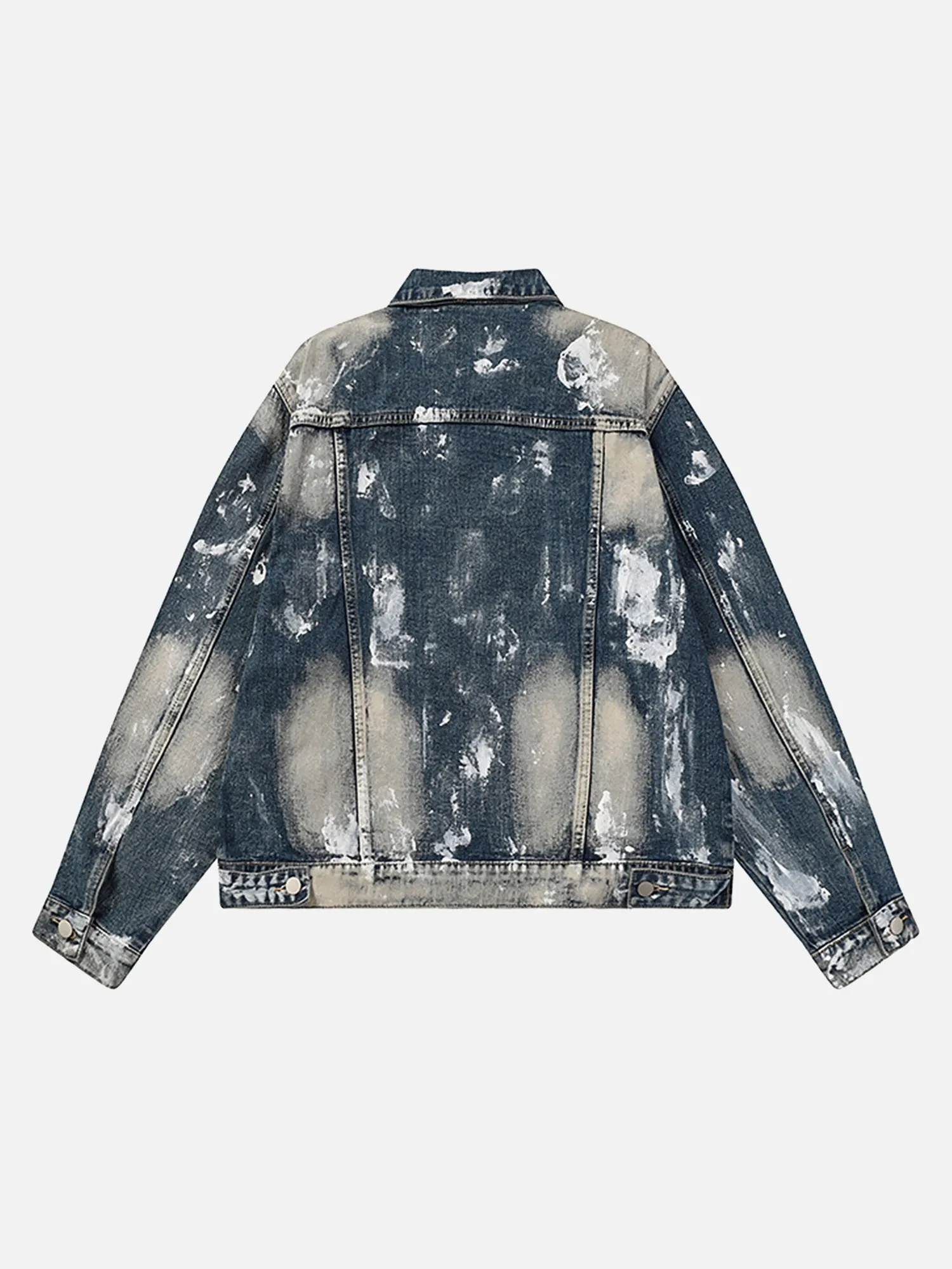 Thesupermade American Street Fashion Heavy Industry Washed Contrast Denim Jacket sold by Thesupermade product image thumbnail 2
