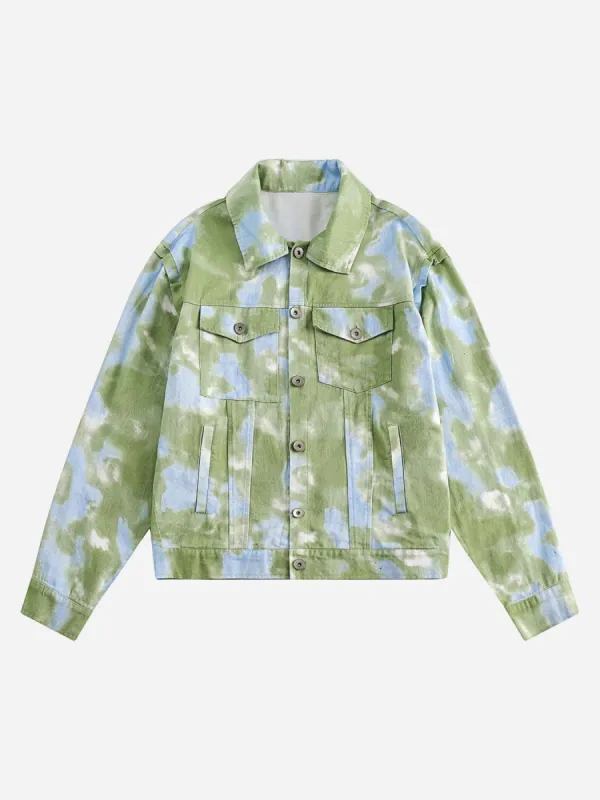 Thesupermade Vintage Tie-dye Denim Jacket sold by Thesupermade