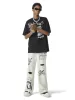 Thesupermade High Street Painted Pleated Drawstring Work Jeans - 2042 sold by Thesupermade