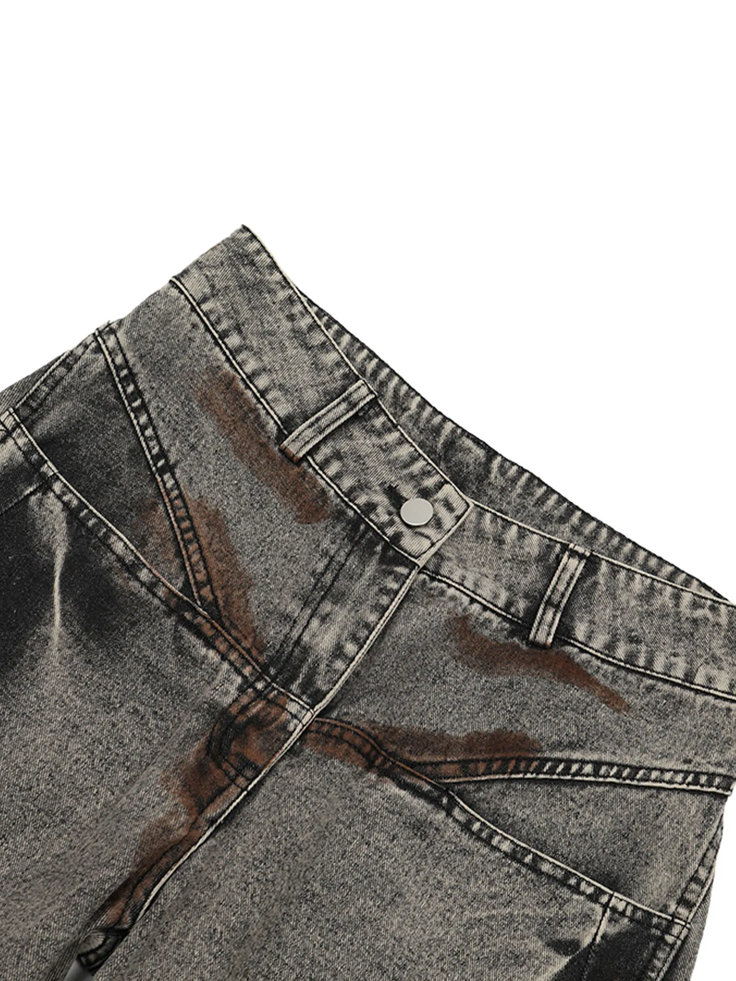 Thesupermade American Street Style Washed Distressed Jeans sold by Thesupermade product image thumbnail 3