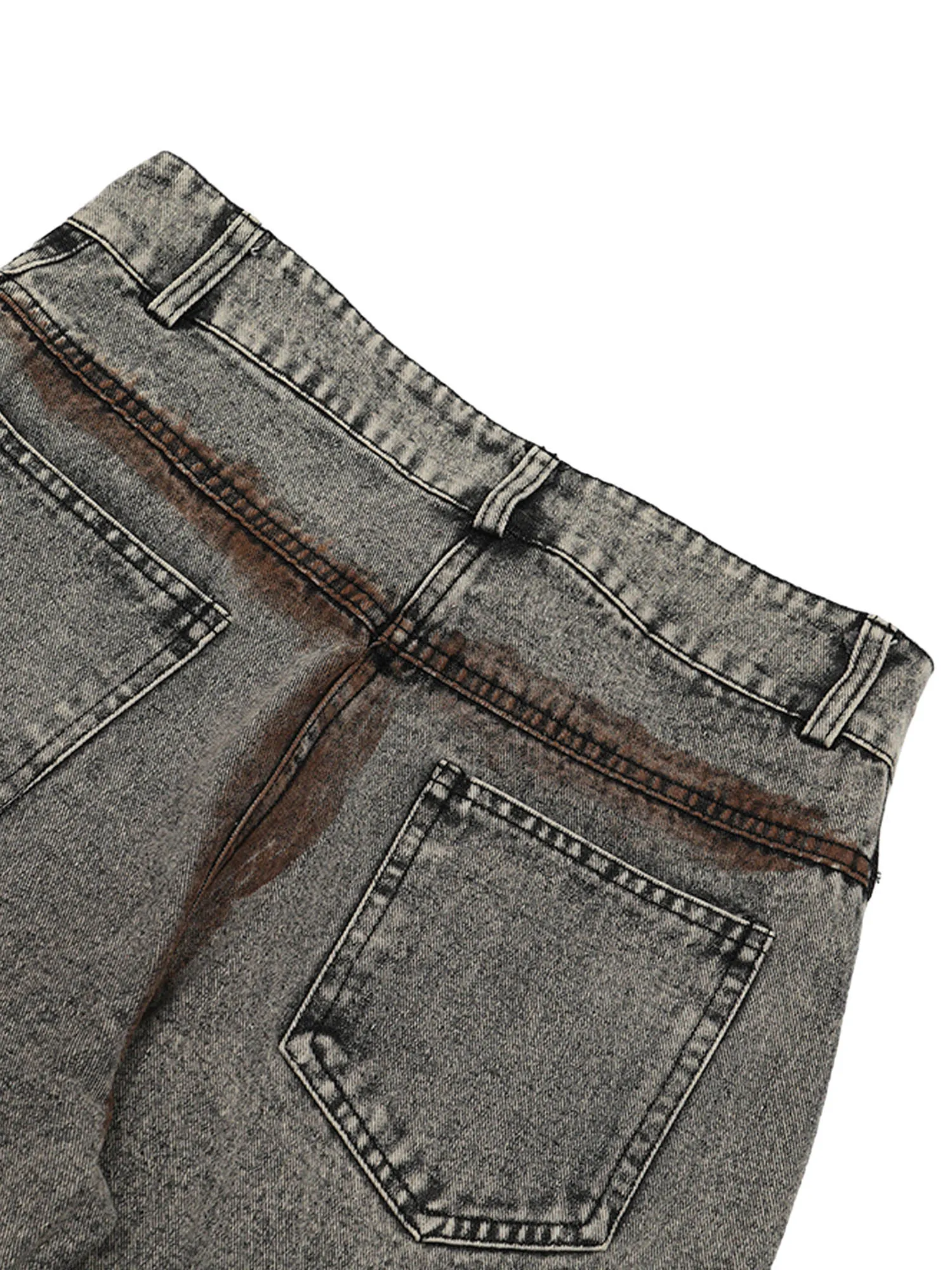 Thesupermade American Street Style Washed Distressed Jeans sold by Thesupermade product image thumbnail 4