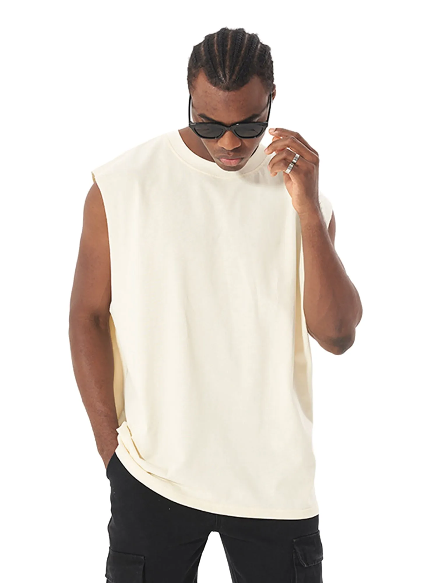 Thesupermade Heavyweight Cotton Sleeveless Unisex Vintage Waistcoat sold by Thesupermade product image thumbnail 2