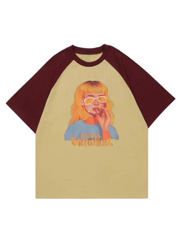 Thesupermade American Vintage Portrait Painting T-shirt - 2031 sold by Thesupermade