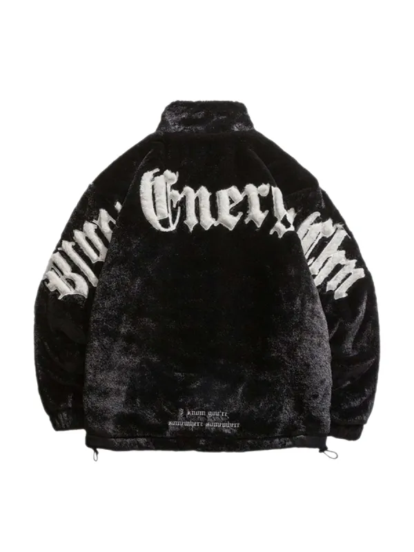 Thesupermade Street Letter Embroidered Fleece Jacket - 1838 sold by Thesupermade