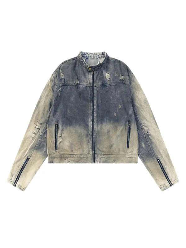 Thesupermade High Street Heavy Washed Denim Jacket sold by Thesupermade