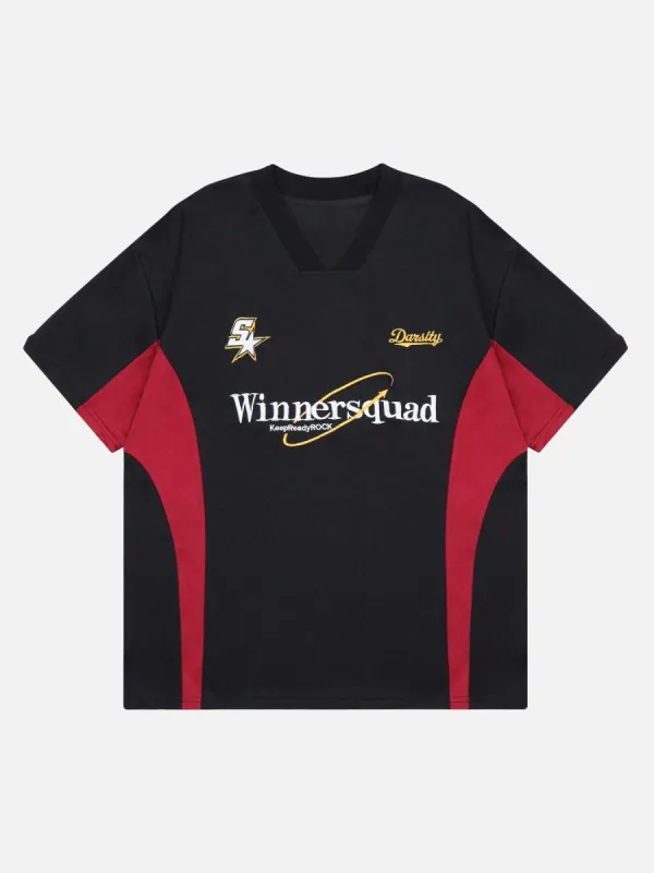 Thesupermade Vintage Letter Embroidery T-shirt -1584 sold by Thesupermade
