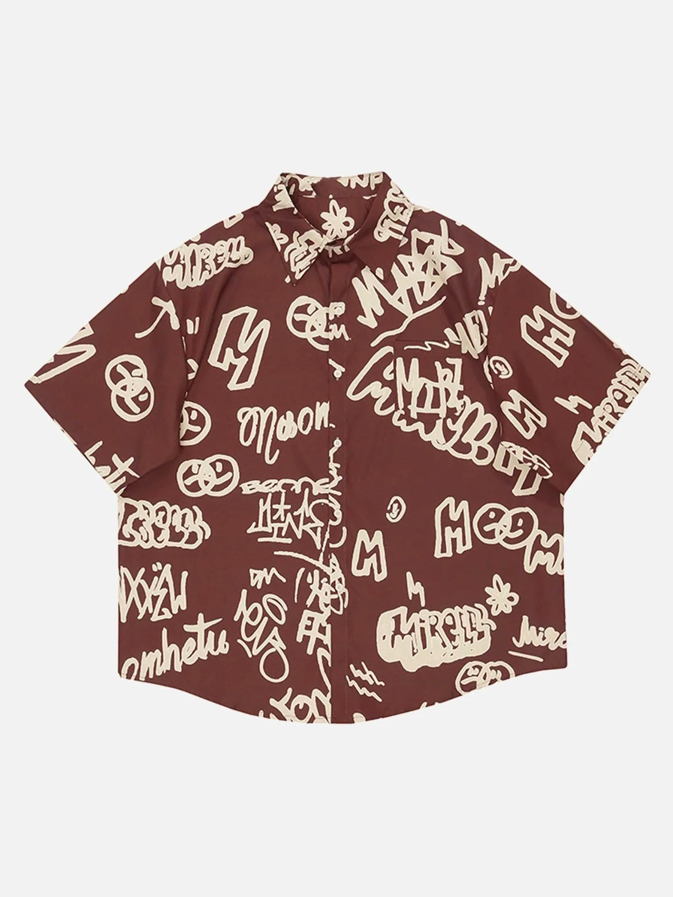 Thesupermade Cartoon Letter Print Shirt sold by Thesupermade