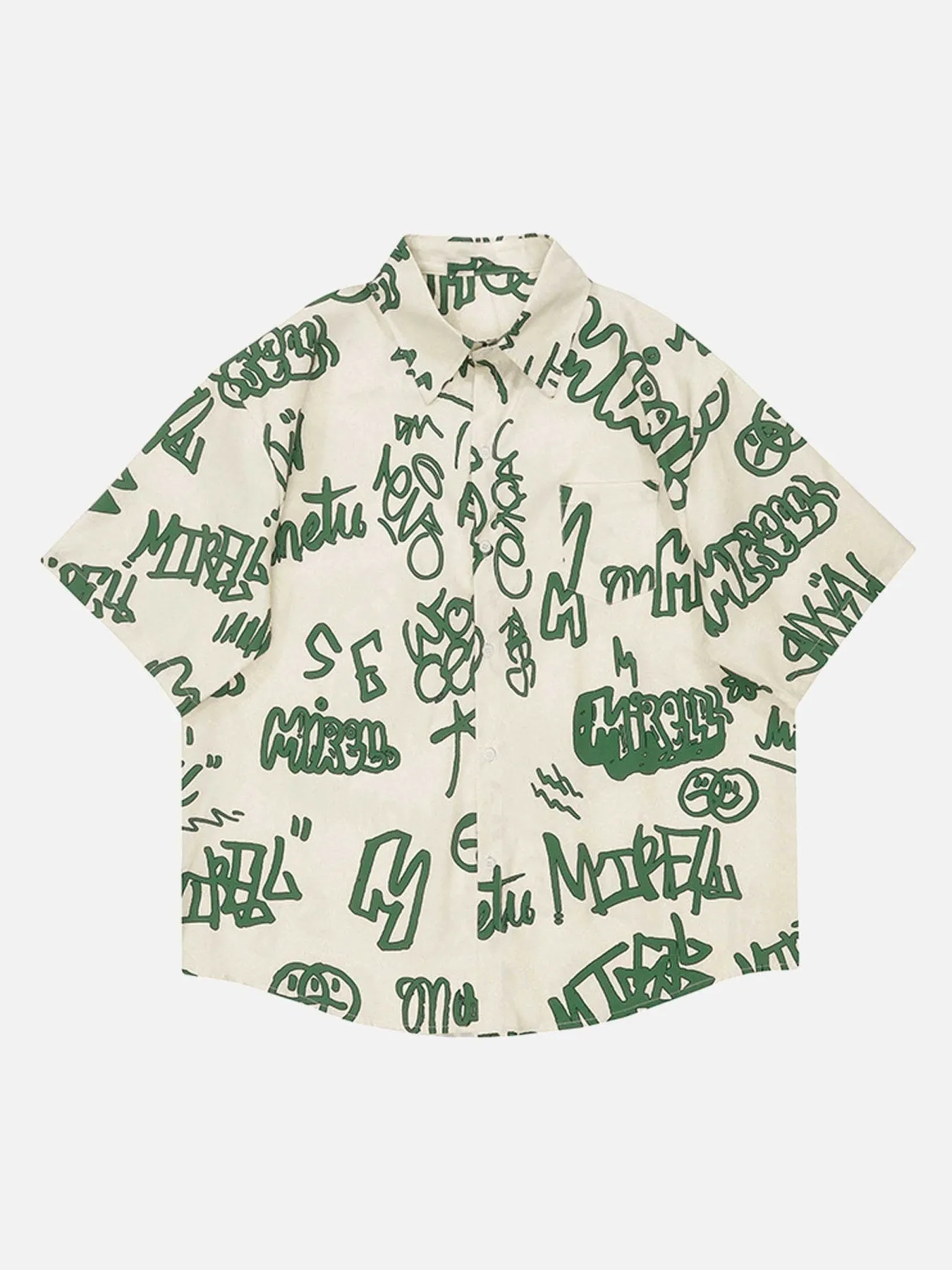 Thesupermade Cartoon Letter Print Shirt sold by Thesupermade product image thumbnail 2