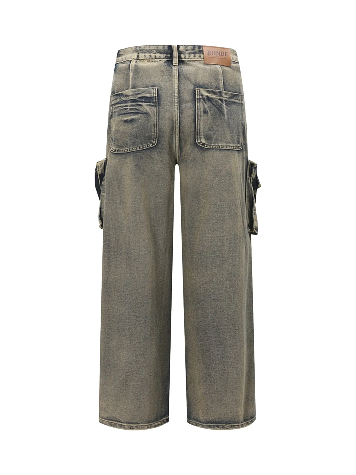 Wasteland Style Multi-pocket Washed Denim Jeans sold by Thesupermade product image thumbnail 5