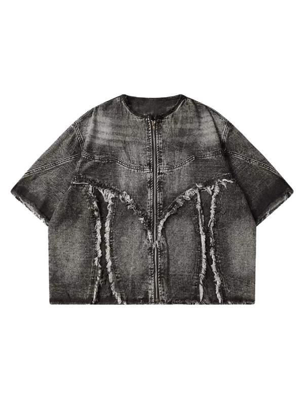 Thesupermade Street Washed Vintage Denim Shirt - 2121 sold by Thesupermade