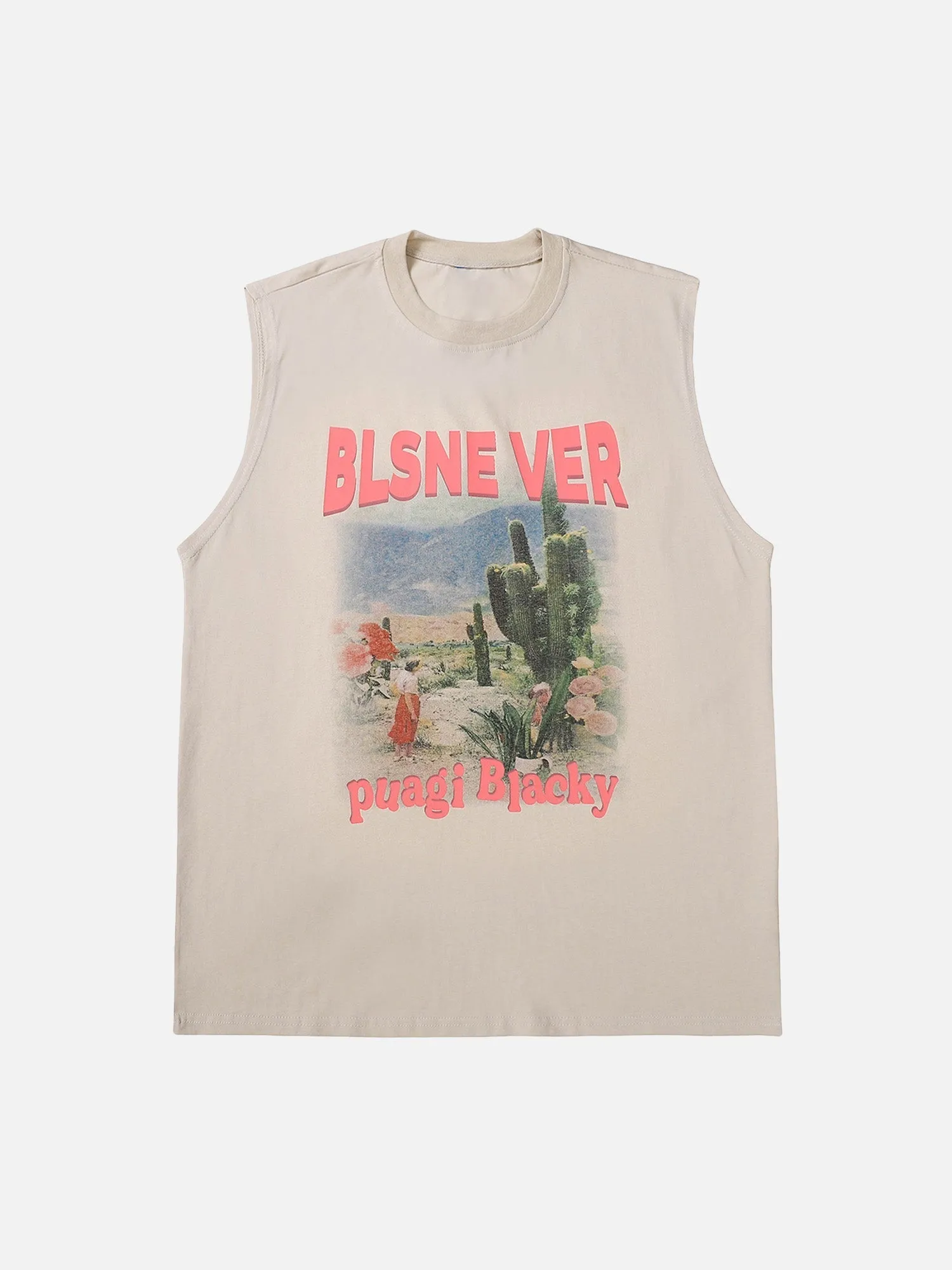 Thesupermade American Retro Hip-hop Printed Sleeveless Vest sold by Thesupermade