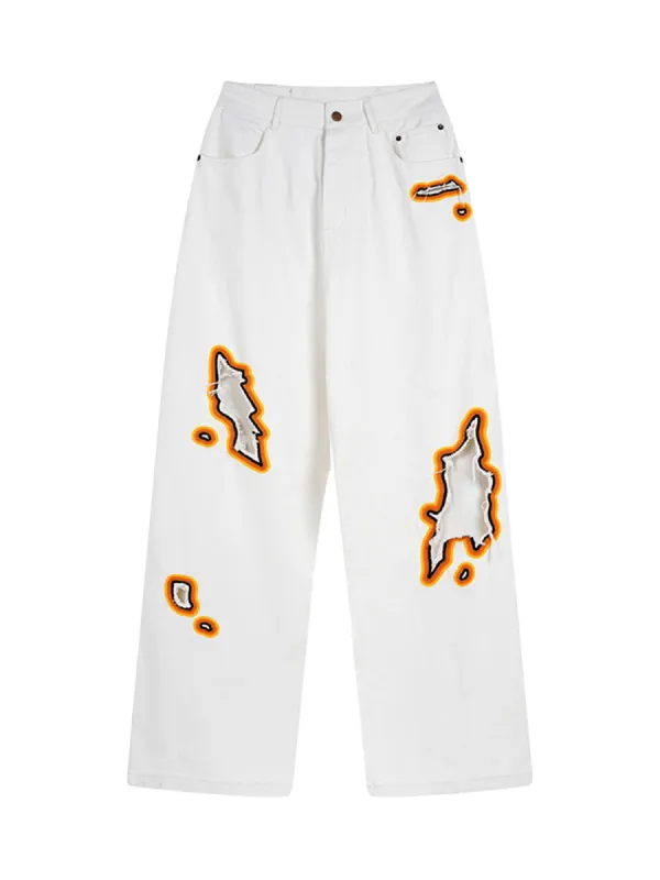 Street Flame Towel Embroidered Jeans sold by Thesupermade