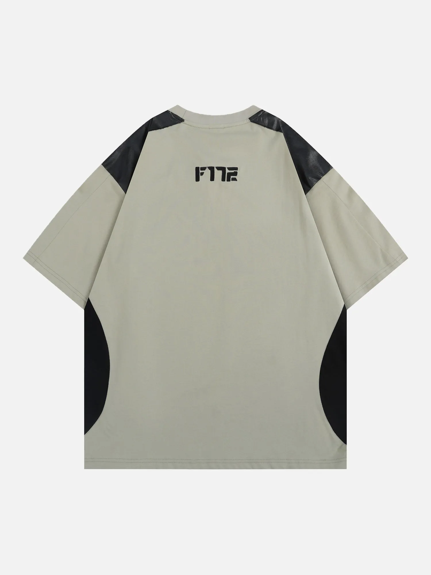 Thesupermade American Street Style Patchwork Contrast Color T-shirt sold by Thesupermade product image thumbnail 5