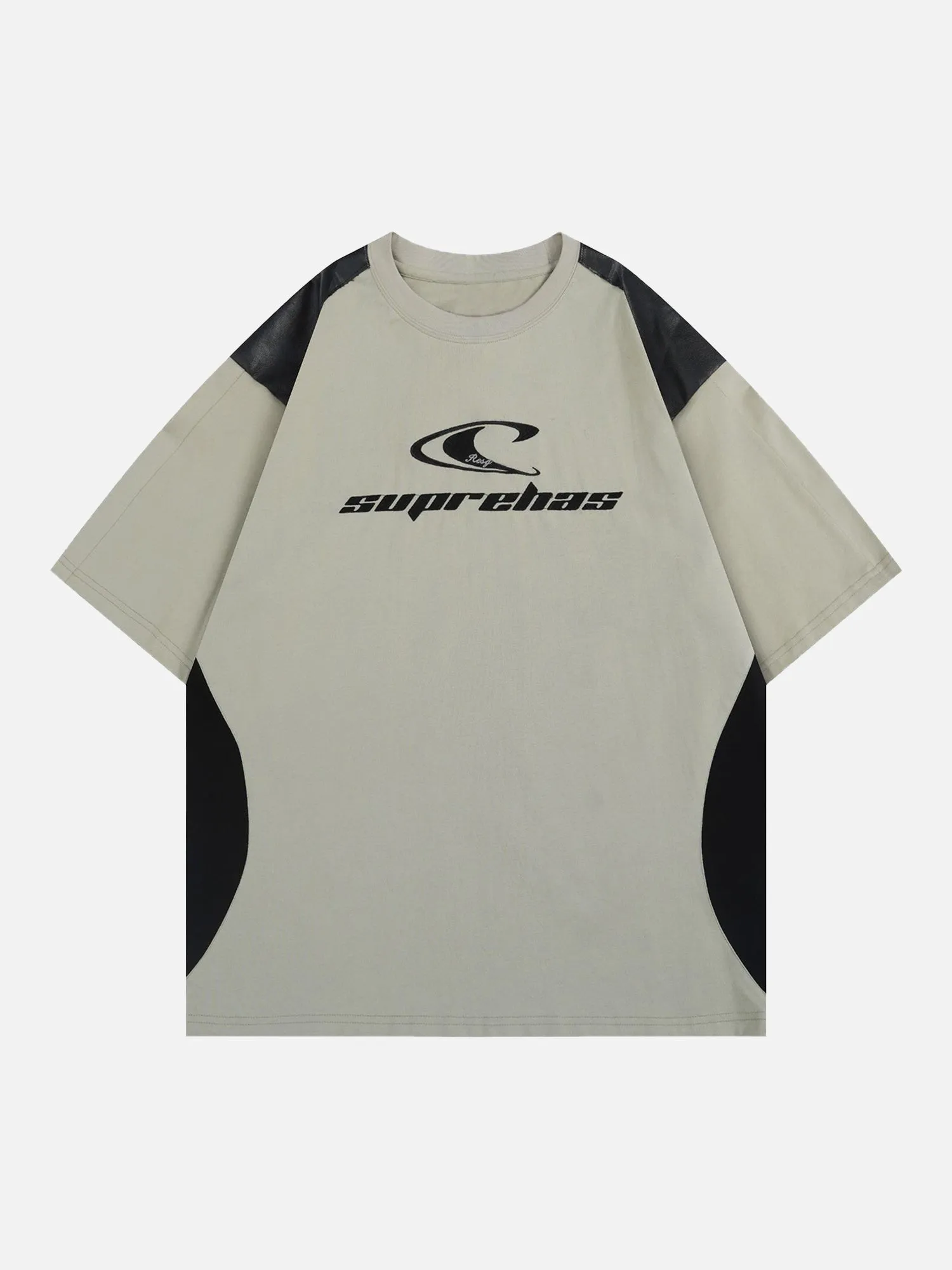 Thesupermade American Street Style Patchwork Contrast Color T-shirt sold by Thesupermade product image thumbnail 3