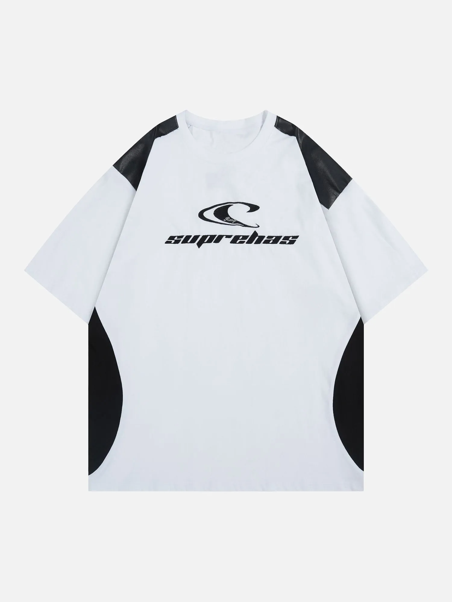 Thesupermade American Street Style Patchwork Contrast Color T-shirt sold by Thesupermade