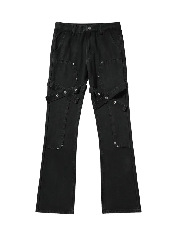 Thesupermade High Street Strappy Straight Leg Casual Work Jeans - 2018 made by Thesupermade