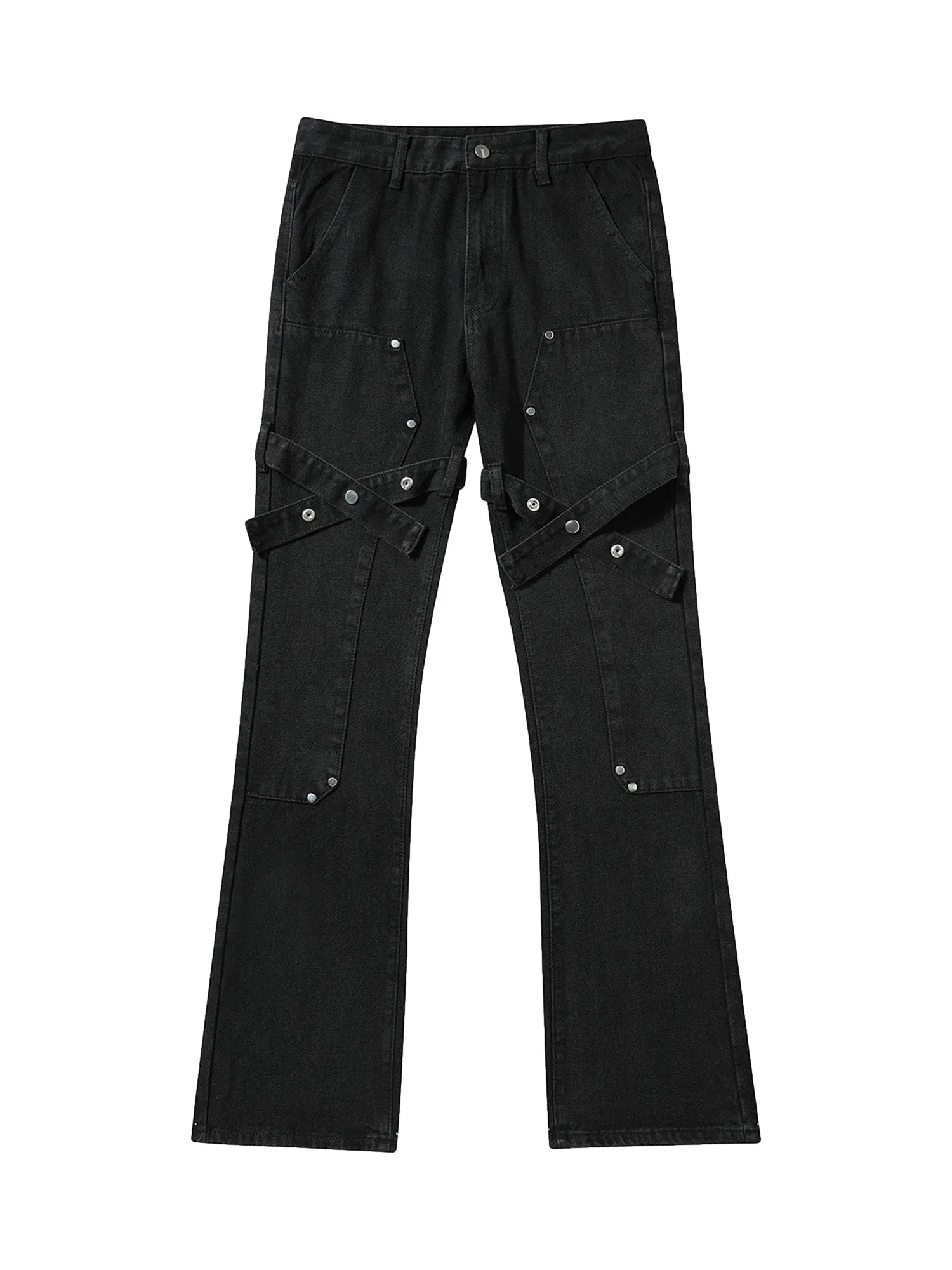 Thesupermade High Street Strappy Straight Leg Casual Work Jeans - 2018 sold by Thesupermade