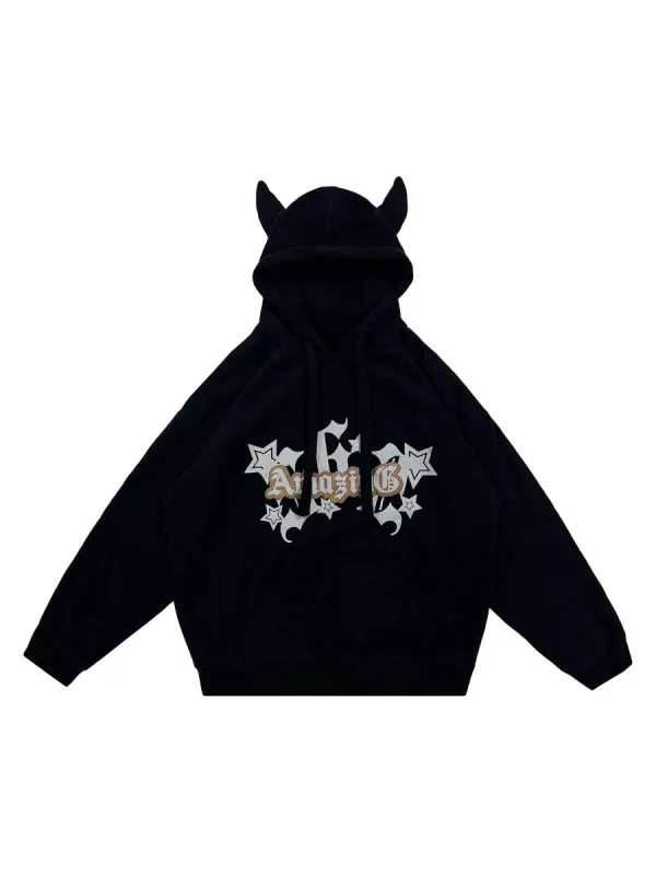Thesupermade Velvet Devil Horn Hooded Sweatshirt - 1879 sold by Thesupermade