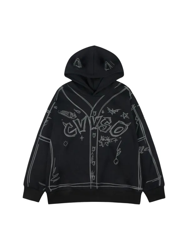Thesupermade Graffiti Fleece Hoodie sold by Thesupermade