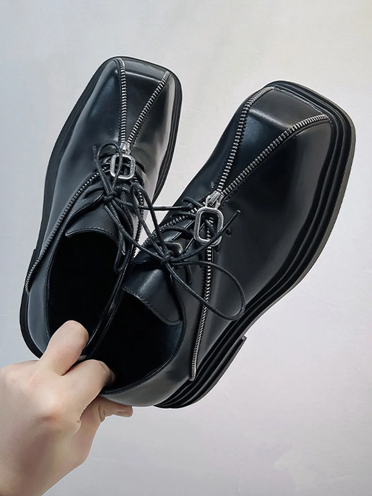 Thesupermade Punk Personality Zipper Design Leather Shoes - 2173 sold by Thesupermade product image thumbnail 3