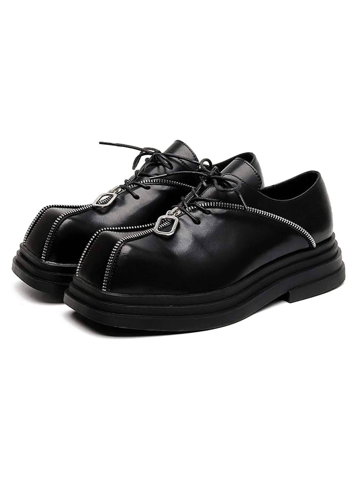 Thesupermade Punk Personality Zipper Design Leather Shoes - 2173 sold by Thesupermade