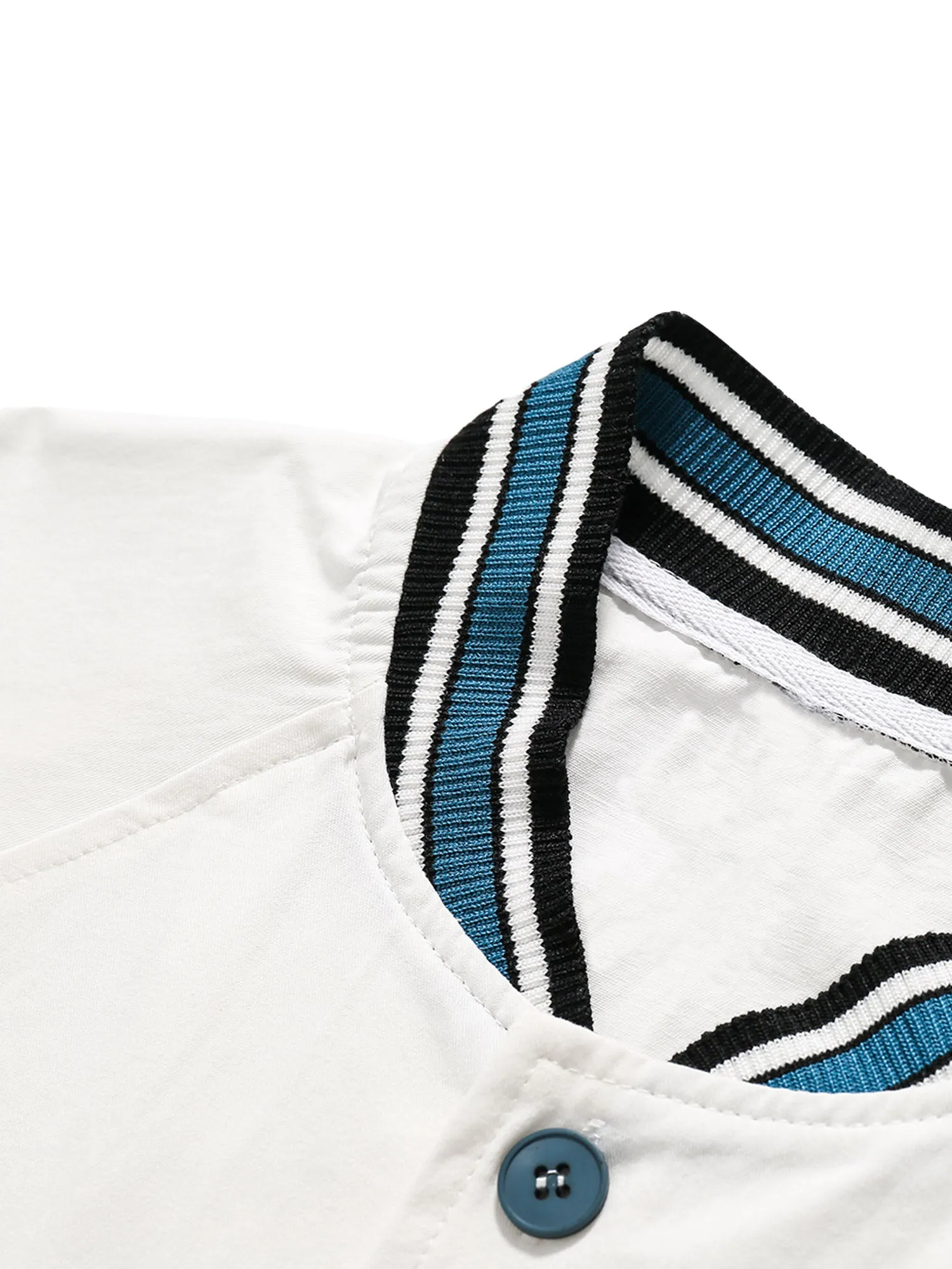 Thesupermade Retro Letter Patch Short-sleeved Baseball Shirt sold by Thesupermade product image thumbnail 5