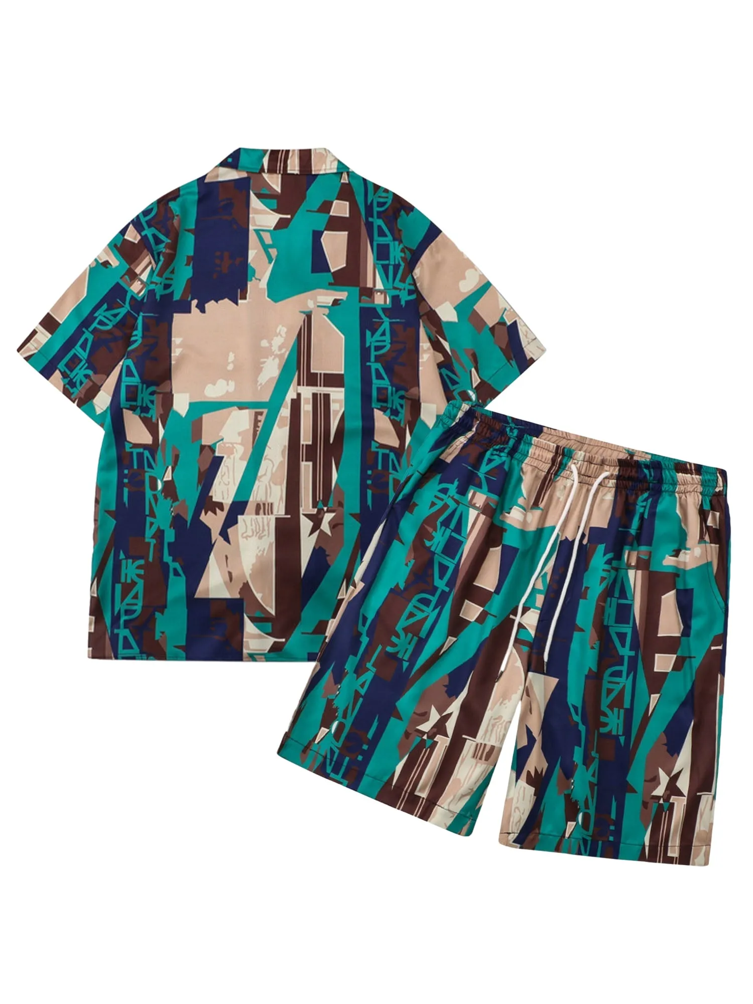 High Street Abstract Rap Floral Short Set sold by Thesupermade