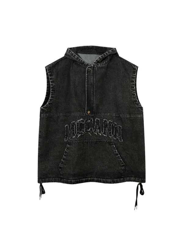 Thesupermade Washed Distressed Denim Vest - 2157 sold by Thesupermade